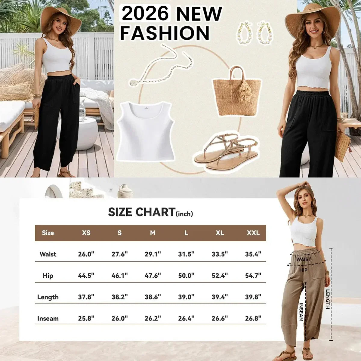 LAST DAY SALE 65% OFF- Relaxed Wide-Leg Pants