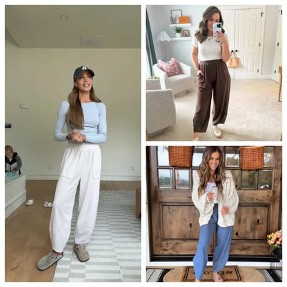 LAST DAY SALE 65% OFF- Relaxed Wide-Leg Pants