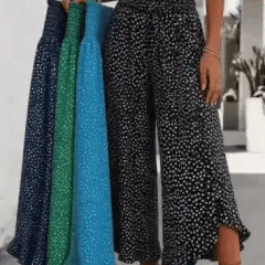 Velura – Smocked Wide-Leg Ruffle Pants