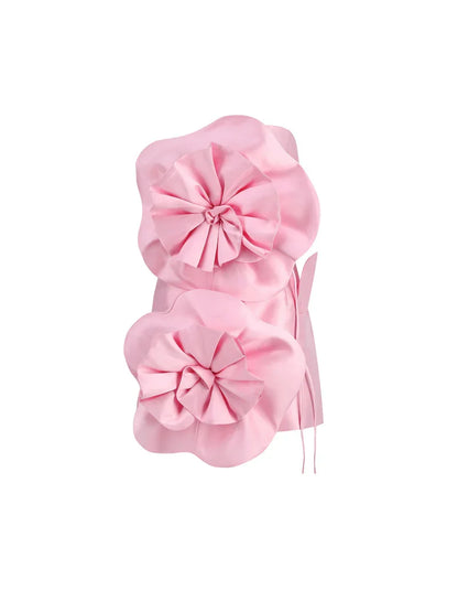 Anwen Strapless Flower Mini Dress