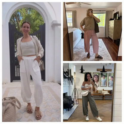 LAST DAY SALE 65% OFF- Relaxed Wide-Leg Pants