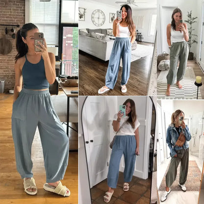 LAST DAY SALE 65% OFF- Relaxed Wide-Leg Pants