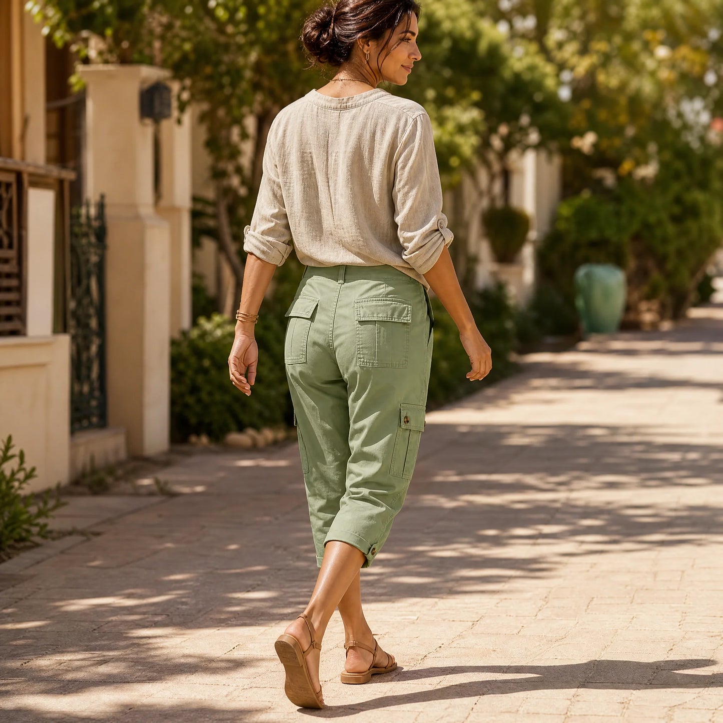 Movana – Women's Comfortable Stretch Capri with Pockets