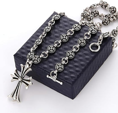 Unisex Necklace Cross 925 Silver Plated