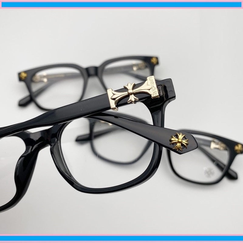 Unisex CH Close-Up Frames, Fashionable Near-Frame Glasses - Black Lenses