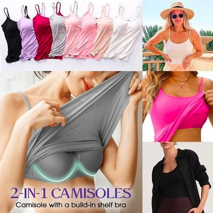 Cami Bra – Canotta da donna con reggiseno imbottito incorporato 💕🎁 