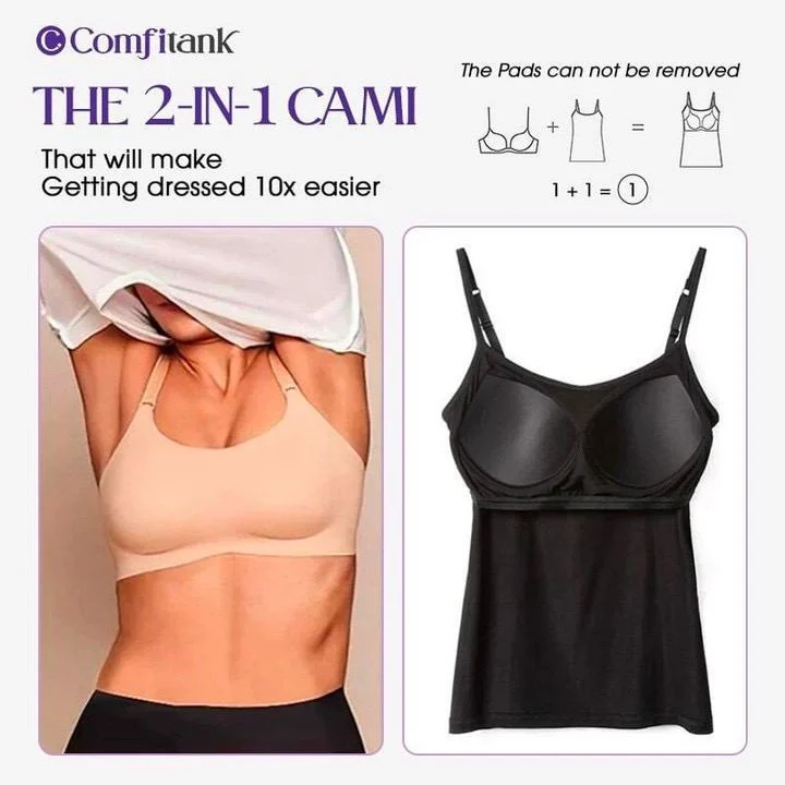 Cami-BH – Damen-Camisole mit eingebautem gepolstertem BH-Unterteil 💕🎁 