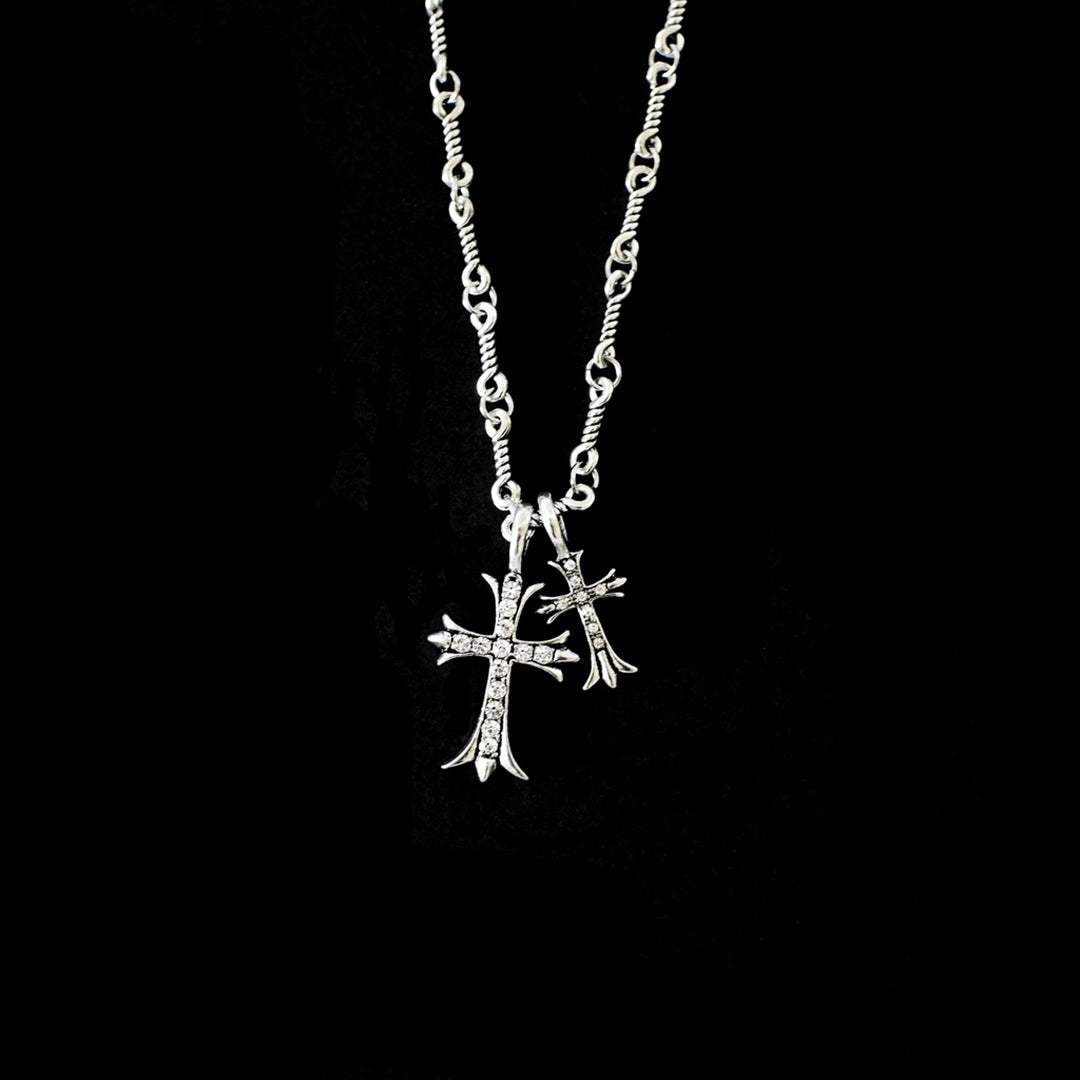 Unisex Necklace Cross 925 Silver Plated