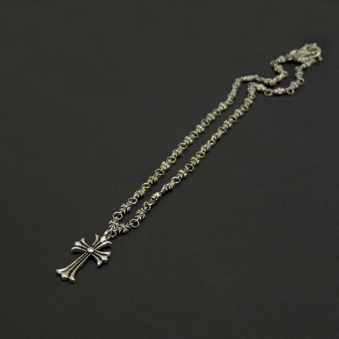 Unisex Necklace Cross 925 Silver Plated