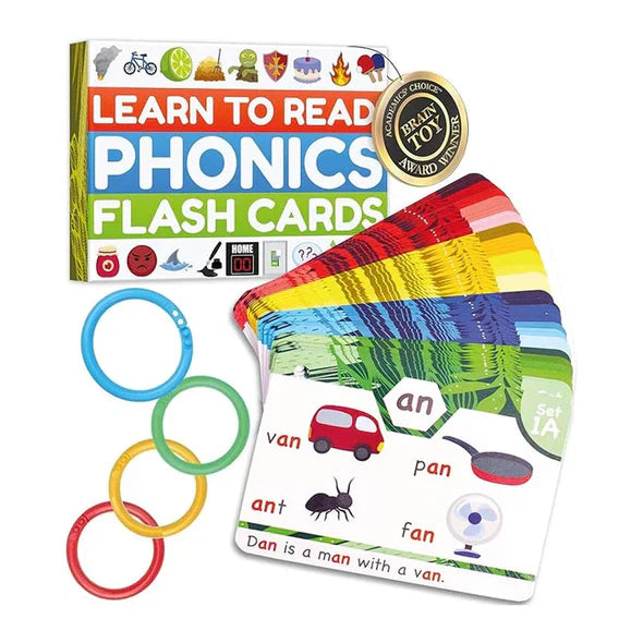 Schede Flash Phonics - Impara a leggere in 20 fasi - Digrammi CVC Miscele Suoni Vocali Lunghi