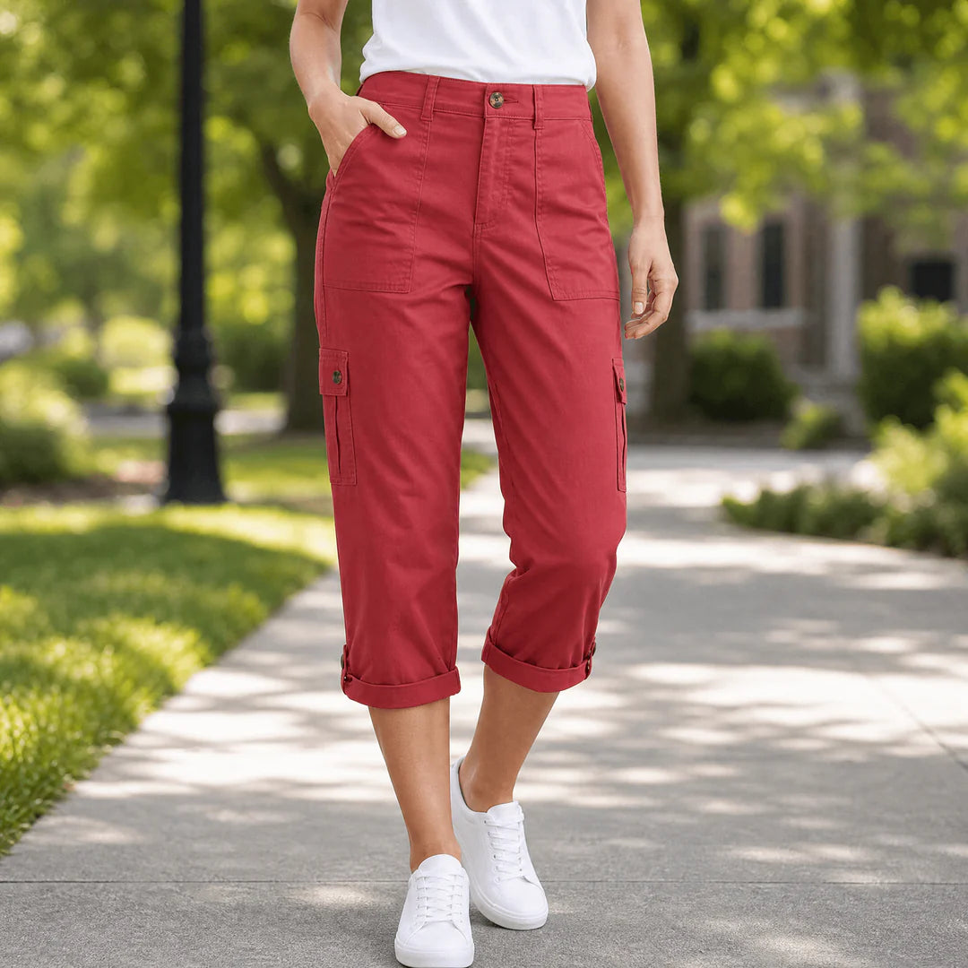 Movana – Women's Comfortable Stretch Capri with Pockets